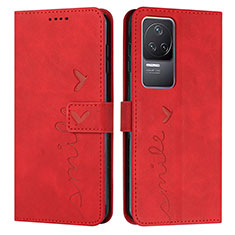 Coque Portefeuille Livre Cuir Etui Clapet Y03X pour Xiaomi Redmi K50 5G Rouge