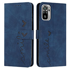 Coque Portefeuille Livre Cuir Etui Clapet Y03X pour Xiaomi Redmi Note 10 4G Bleu