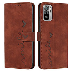 Coque Portefeuille Livre Cuir Etui Clapet Y03X pour Xiaomi Redmi Note 10 4G Marron