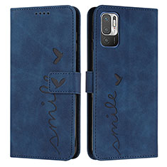 Coque Portefeuille Livre Cuir Etui Clapet Y03X pour Xiaomi Redmi Note 10T 5G Bleu