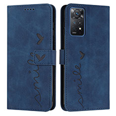 Coque Portefeuille Livre Cuir Etui Clapet Y03X pour Xiaomi Redmi Note 11 Pro 4G Bleu