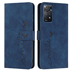 Coque Portefeuille Livre Cuir Etui Clapet Y03X pour Xiaomi Redmi Note 11 Pro 5G Bleu