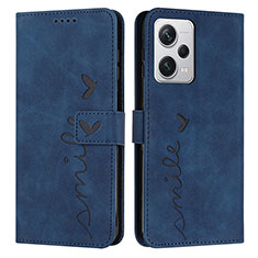 Coque Portefeuille Livre Cuir Etui Clapet Y03X pour Xiaomi Redmi Note 12 Pro 5G Bleu