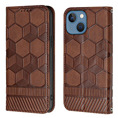 Coque Portefeuille Livre Cuir Etui Clapet Y04B pour Apple iPhone 13 Marron