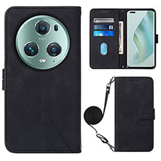 Coque Portefeuille Livre Cuir Etui Clapet Y04B pour Huawei Honor Magic5 Pro 5G Noir