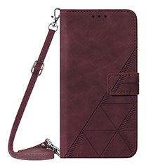 Coque Portefeuille Livre Cuir Etui Clapet Y04B pour Samsung Galaxy A82 5G Vin Rouge