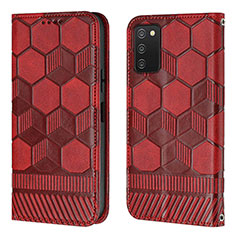 Coque Portefeuille Livre Cuir Etui Clapet Y04B pour Samsung Galaxy M02s Rouge