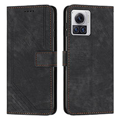 Coque Portefeuille Livre Cuir Etui Clapet Y04X pour Motorola Moto Edge 30 Ultra 5G Noir