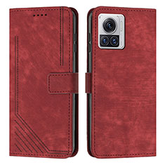 Coque Portefeuille Livre Cuir Etui Clapet Y04X pour Motorola Moto Edge 30 Ultra 5G Rouge