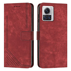 Coque Portefeuille Livre Cuir Etui Clapet Y04X pour Motorola Moto Edge X30 Pro 5G Rouge