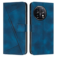 Coque Portefeuille Livre Cuir Etui Clapet Y04X pour OnePlus 11 5G Bleu