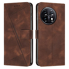 Coque Portefeuille Livre Cuir Etui Clapet Y04X pour OnePlus 11 5G Marron