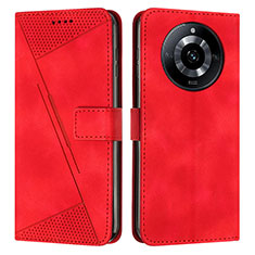 Coque Portefeuille Livre Cuir Etui Clapet Y04X pour Realme 11 Pro+ Plus 5G Rouge