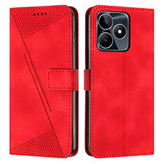 Coque Portefeuille Livre Cuir Etui Clapet Y04X pour Realme C51 Rouge