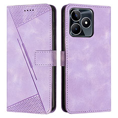 Coque Portefeuille Livre Cuir Etui Clapet Y04X pour Realme C53 India Violet