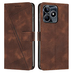 Coque Portefeuille Livre Cuir Etui Clapet Y04X pour Realme Narzo N53 Marron