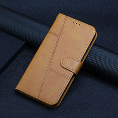 Coque Portefeuille Livre Cuir Etui Clapet Y04X pour Samsung Galaxy A03s Brun Clair