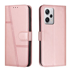 Coque Portefeuille Livre Cuir Etui Clapet Y04X pour Xiaomi Redmi Note 12 Explorer Or Rose