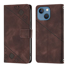 Coque Portefeuille Livre Cuir Etui Clapet Y05B pour Apple iPhone 13 Marron