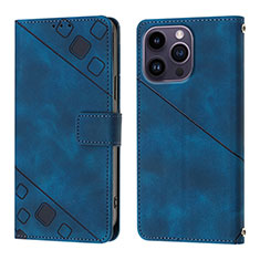 Coque Portefeuille Livre Cuir Etui Clapet Y05B pour Apple iPhone 13 Pro Bleu