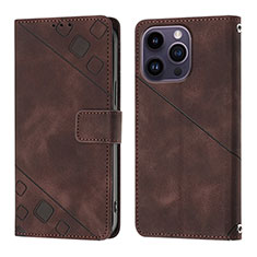 Coque Portefeuille Livre Cuir Etui Clapet Y05B pour Apple iPhone 13 Pro Marron