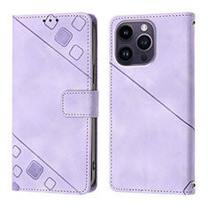 Coque Portefeuille Livre Cuir Etui Clapet Y05B pour Apple iPhone 14 Pro Max Violet