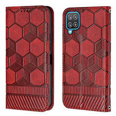 Coque Portefeuille Livre Cuir Etui Clapet Y05B pour Samsung Galaxy F12 Rouge