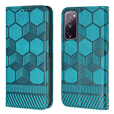 Coque Portefeuille Livre Cuir Etui Clapet Y05B pour Samsung Galaxy S20 FE 5G Cyan