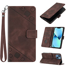 Coque Portefeuille Livre Cuir Etui Clapet Y06B pour Apple iPhone 14 Marron