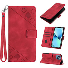 Coque Portefeuille Livre Cuir Etui Clapet Y06B pour Apple iPhone 14 Rouge