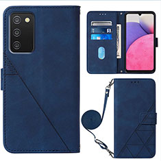 Coque Portefeuille Livre Cuir Etui Clapet Y07B pour Samsung Galaxy A02s Bleu