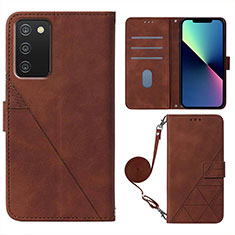 Coque Portefeuille Livre Cuir Etui Clapet Y07B pour Samsung Galaxy A03s Marron