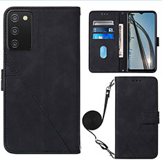 Coque Portefeuille Livre Cuir Etui Clapet Y07B pour Samsung Galaxy F02S SM-E025F Noir