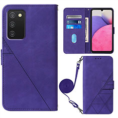 Coque Portefeuille Livre Cuir Etui Clapet Y07B pour Samsung Galaxy M02s Violet