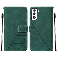 Coque Portefeuille Livre Cuir Etui Clapet Y07B pour Samsung Galaxy S21 Plus 5G Vert