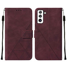 Coque Portefeuille Livre Cuir Etui Clapet Y07B pour Samsung Galaxy S22 Plus 5G Rouge