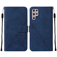 Coque Portefeuille Livre Cuir Etui Clapet Y07B pour Samsung Galaxy S23 Ultra 5G Bleu