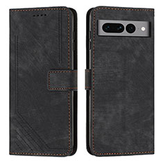 Coque Portefeuille Livre Cuir Etui Clapet Y07X pour Google Pixel 7 Pro 5G Noir