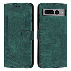 Coque Portefeuille Livre Cuir Etui Clapet Y07X pour Google Pixel 7 Pro 5G Vert