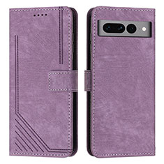 Coque Portefeuille Livre Cuir Etui Clapet Y07X pour Google Pixel 7 Pro 5G Violet