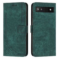 Coque Portefeuille Livre Cuir Etui Clapet Y07X pour Google Pixel 7a 5G Vert