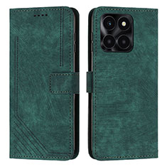 Coque Portefeuille Livre Cuir Etui Clapet Y07X pour Huawei Honor X6a Vert