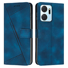 Coque Portefeuille Livre Cuir Etui Clapet Y07X pour Huawei Honor X7a Bleu