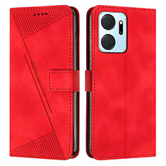 Coque Portefeuille Livre Cuir Etui Clapet Y07X pour Huawei Honor X7a Rouge