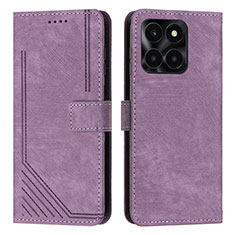 Coque Portefeuille Livre Cuir Etui Clapet Y07X pour Huawei Honor X8b Violet