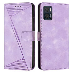 Coque Portefeuille Livre Cuir Etui Clapet Y07X pour Motorola Moto E22 Violet