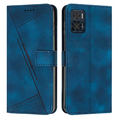 Coque Portefeuille Livre Cuir Etui Clapet Y07X pour Motorola Moto E22i Bleu