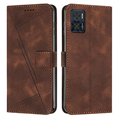 Coque Portefeuille Livre Cuir Etui Clapet Y07X pour Motorola Moto E22i Marron