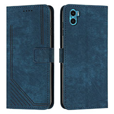 Coque Portefeuille Livre Cuir Etui Clapet Y07X pour Motorola Moto E22S Bleu