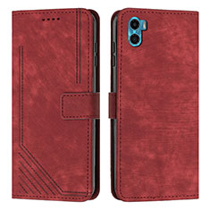 Coque Portefeuille Livre Cuir Etui Clapet Y07X pour Motorola Moto E22S Rouge